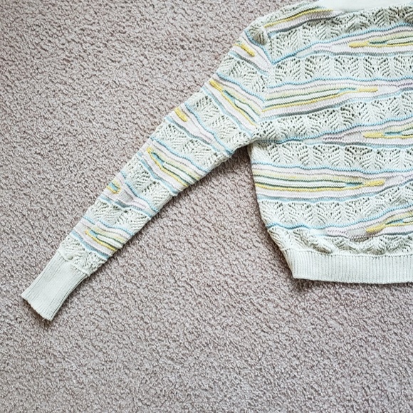 NWT Zara Adorable Knit Pointelle Cardigan Jacket Sweater Pastel and Cutouts - Picture 10 of 16